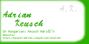 adrian keusch business card
